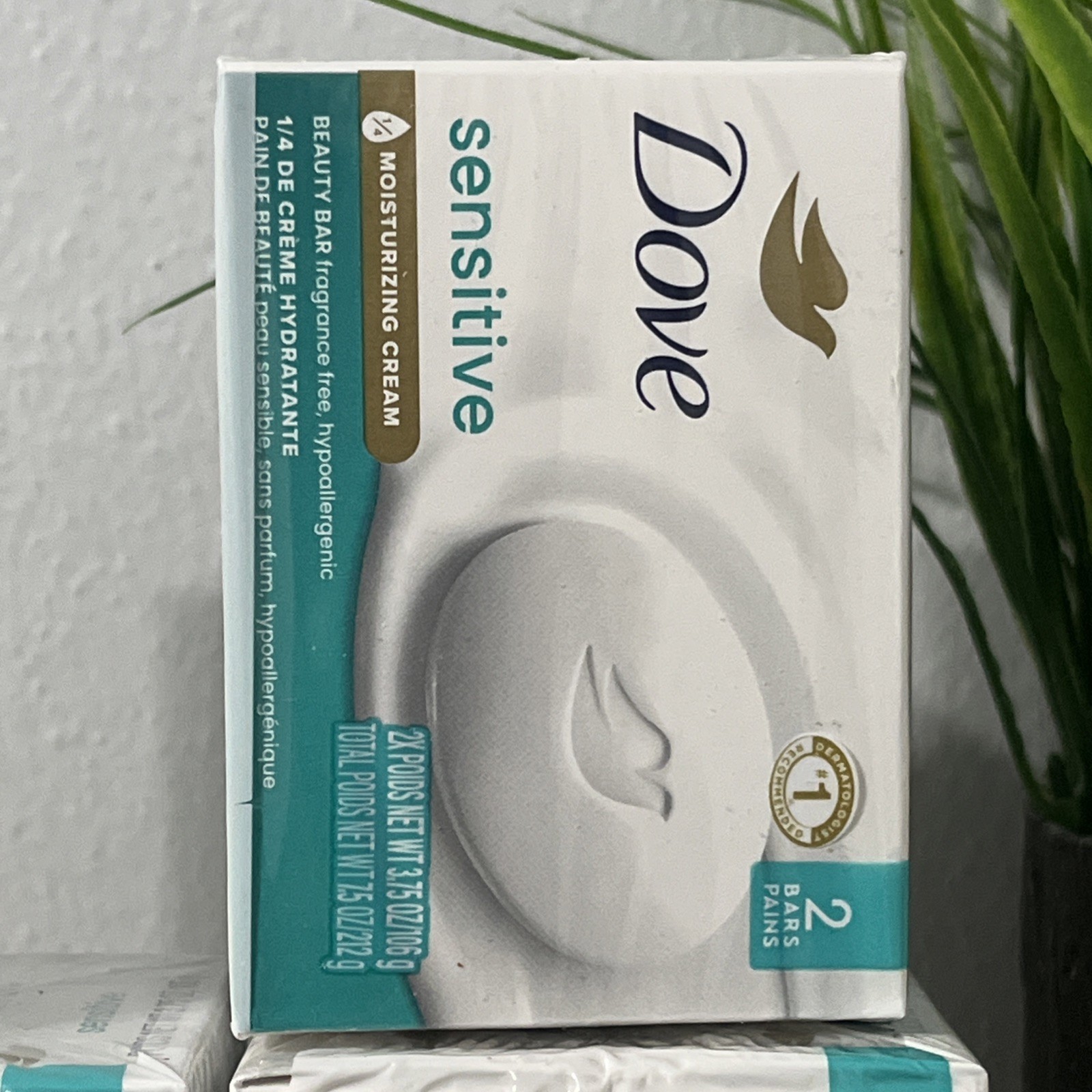5x 2 Packs of Dove Beauty Soap Bar Sensitive, Frag. Free 3.75 Oz (10 Bars Total)