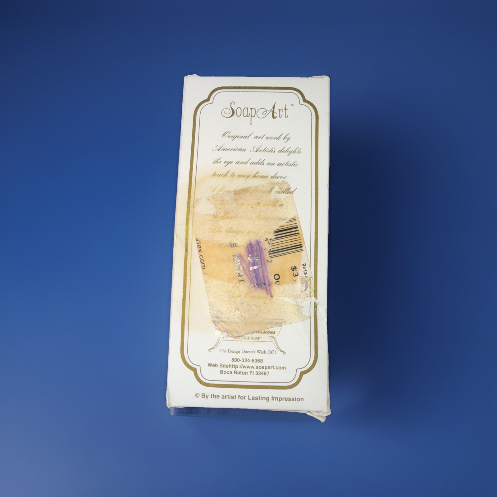 Lasting Impression Soap Art! God Bless America Picture Soap! Vtg! 3” Bar