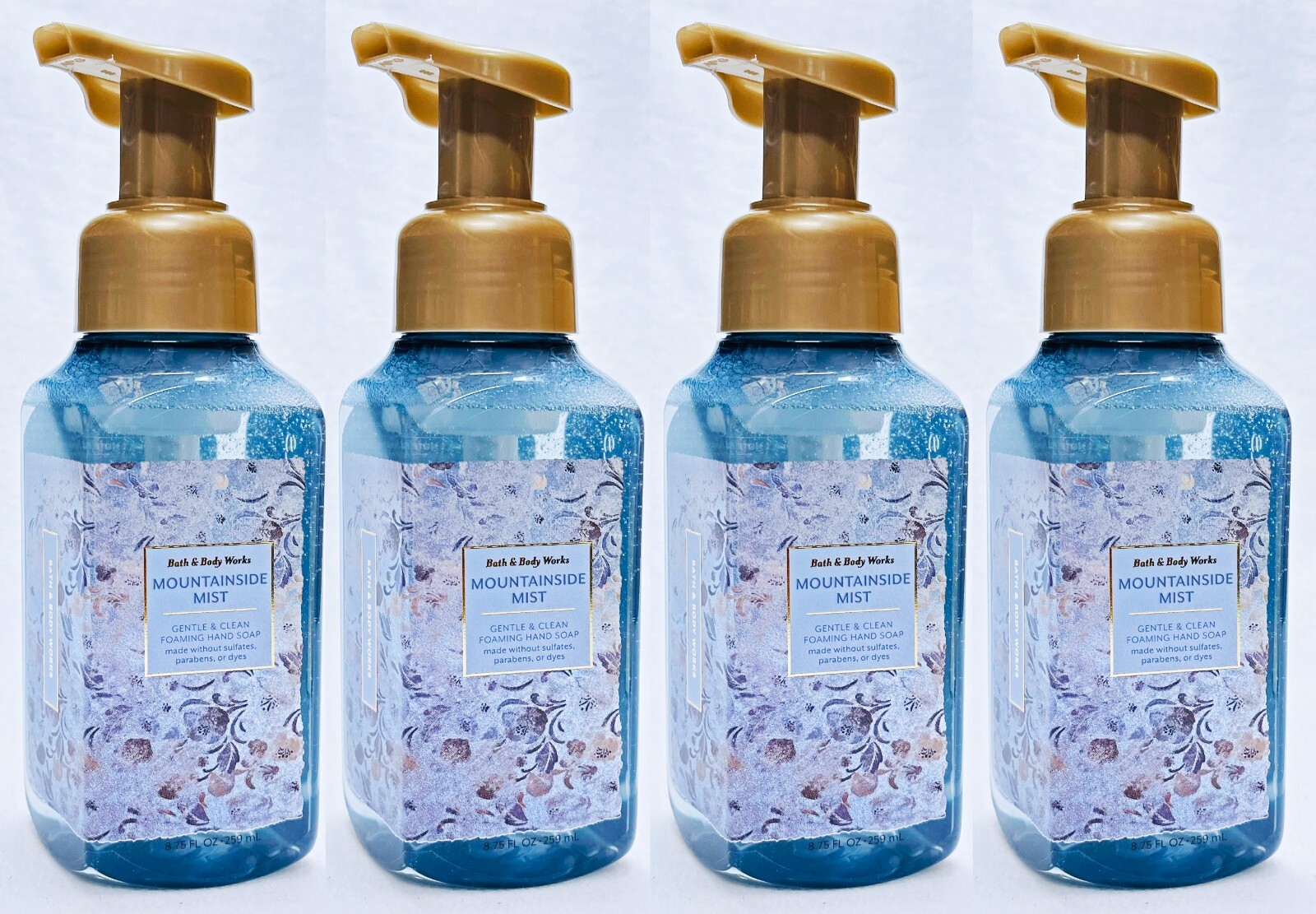 4 Bath & Body Works MOUNTAINSIDE MIST Gentle Foaming Hand Soap 8.75 oz