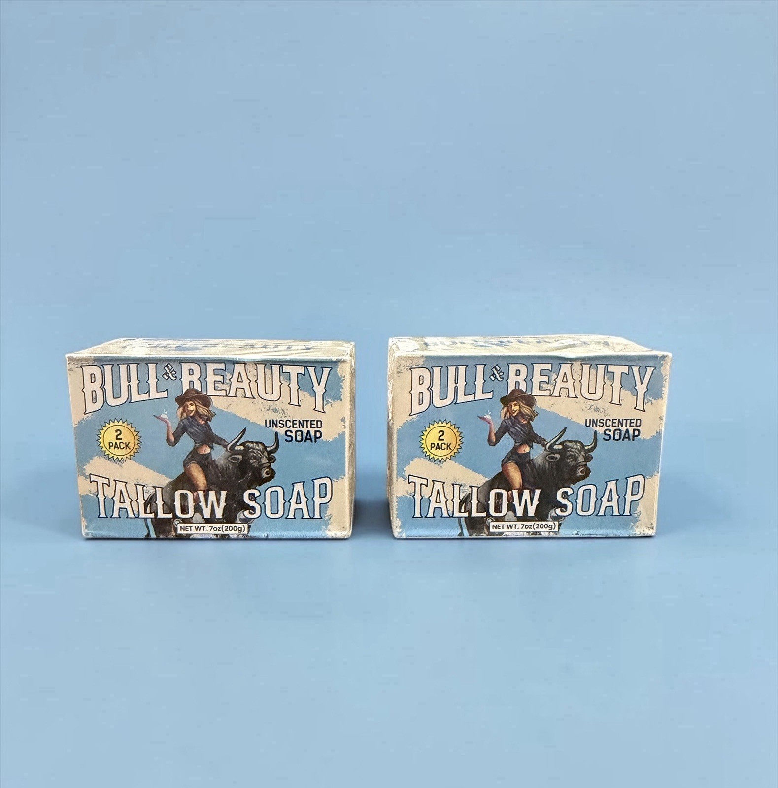 NIB~ Bull & Beauty Unscented Beef TALLON Soap 2 pack x2 Organic Skin + Face