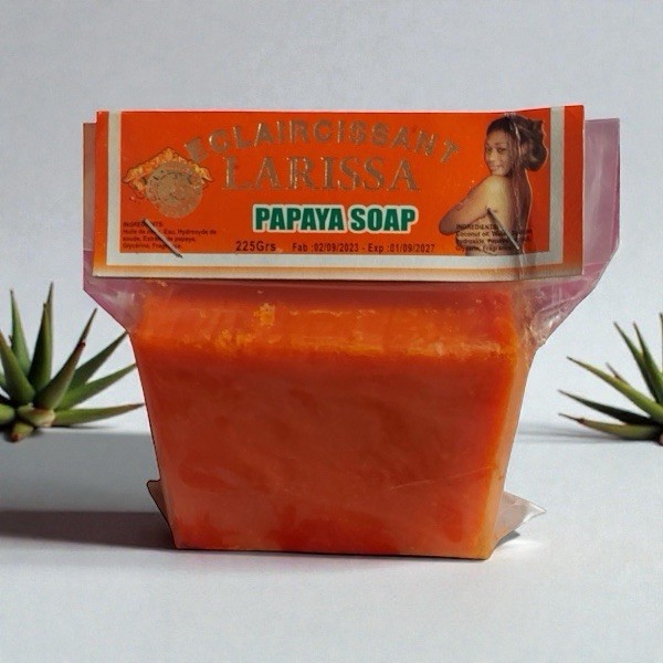 Larissa Papaya Soap Papaya Scent Rectangular Body Bar 225g Orange