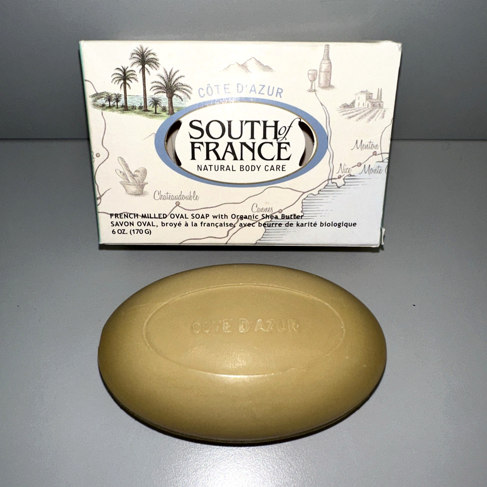 SOUTH OF FRANCE Cote D’Azur French Milled Oval Bar Soap 6 oz