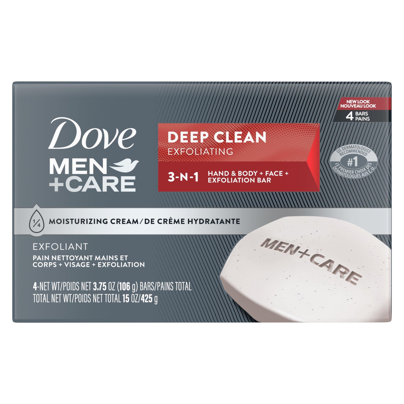 Dove Men+Care Men’s Bar Soap Deep Clean 4 Bar 3.75 oz