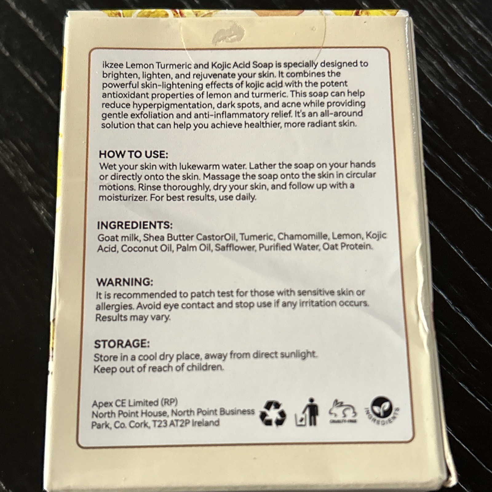 2 Pk – Ikzee. Lemon turmeric and kojic Acid Soap. 100g