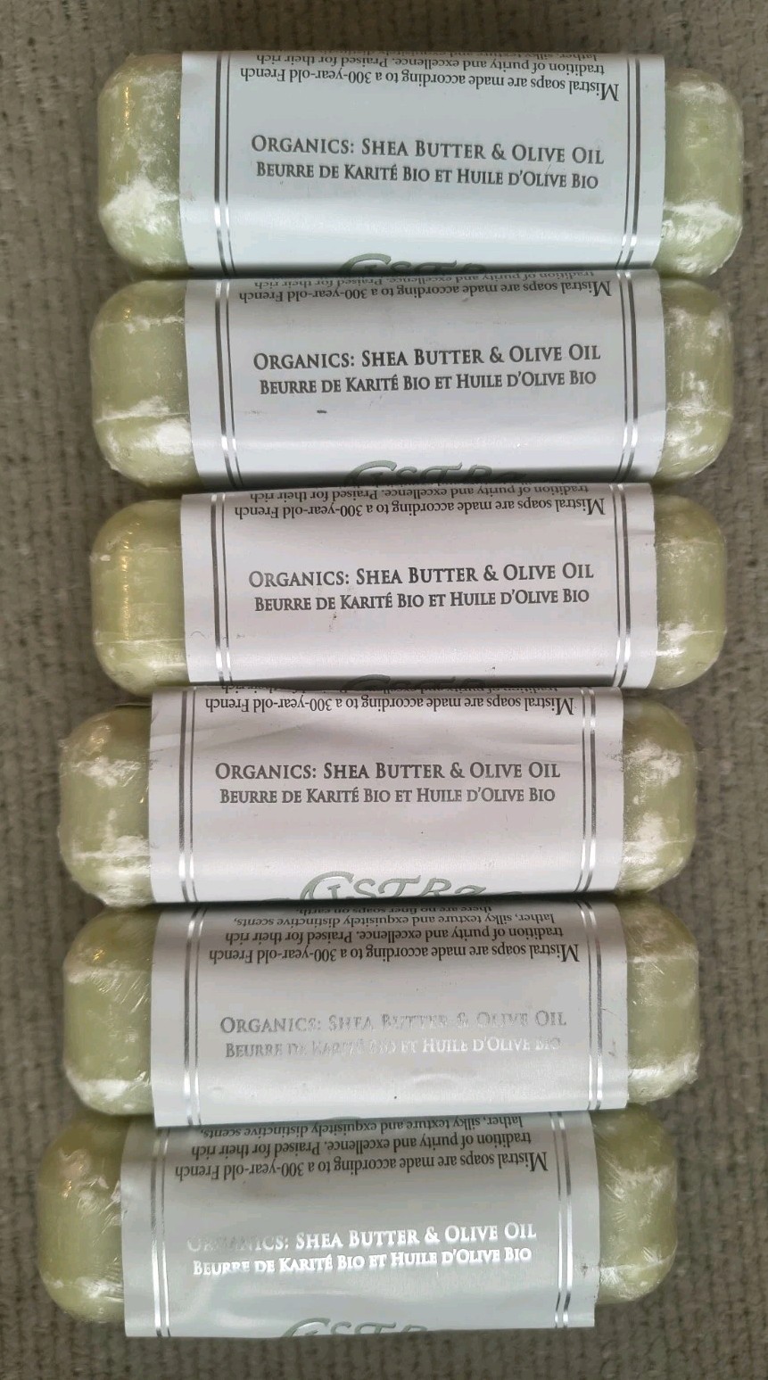 Mistral APPLE BLOSSOM Gentle Vegetable Organic Soap Bar 200g/7oz EA France 6 LOT