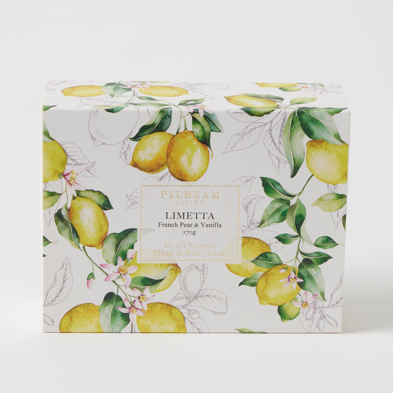 Pilbeam Living Limetta Scented Soap Gift Set of 2 – French Pear & Vanilla Scent