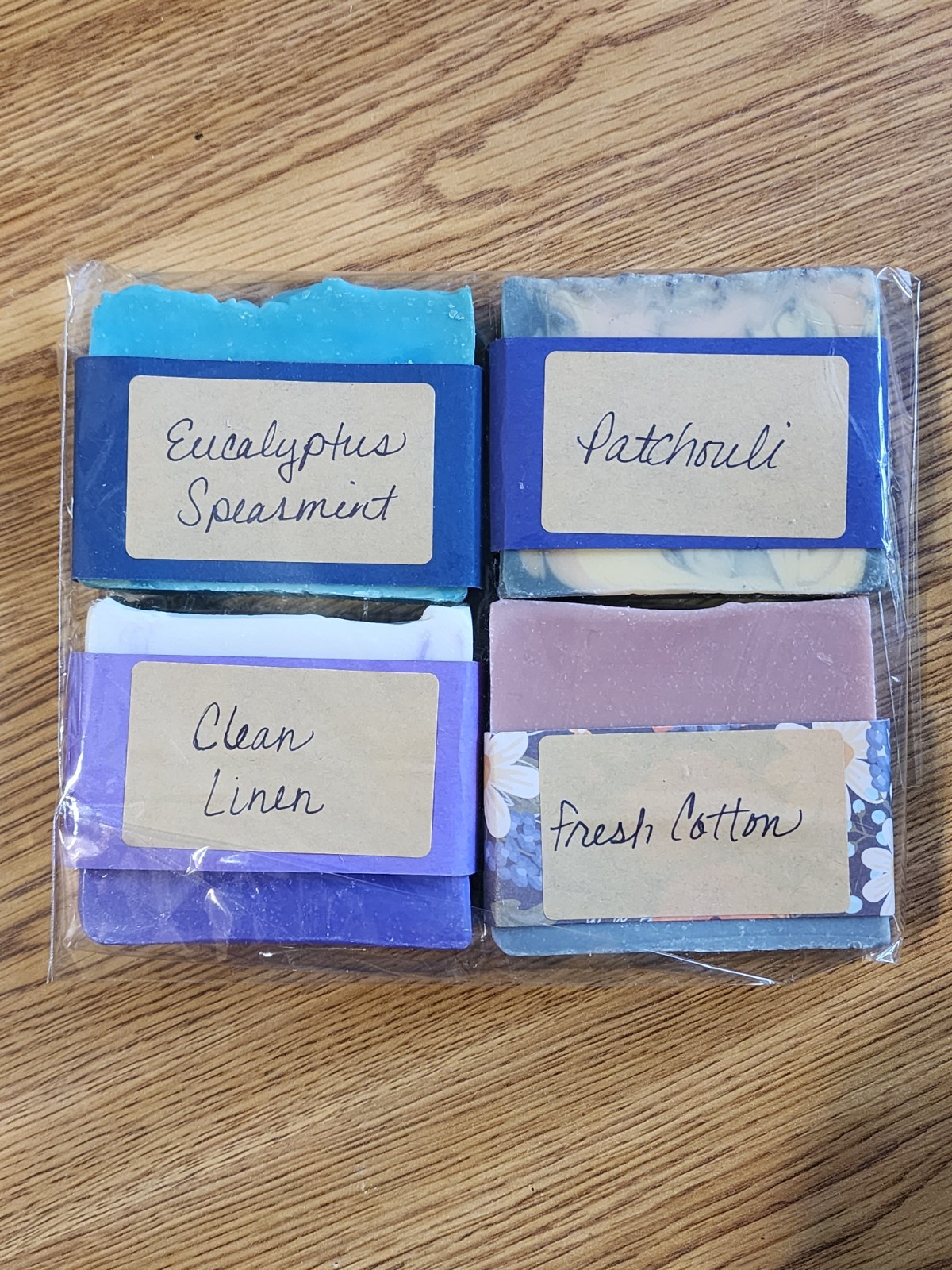 4 Pack Homemade Natural Soap Made With Coconut Oil And Olive Oil