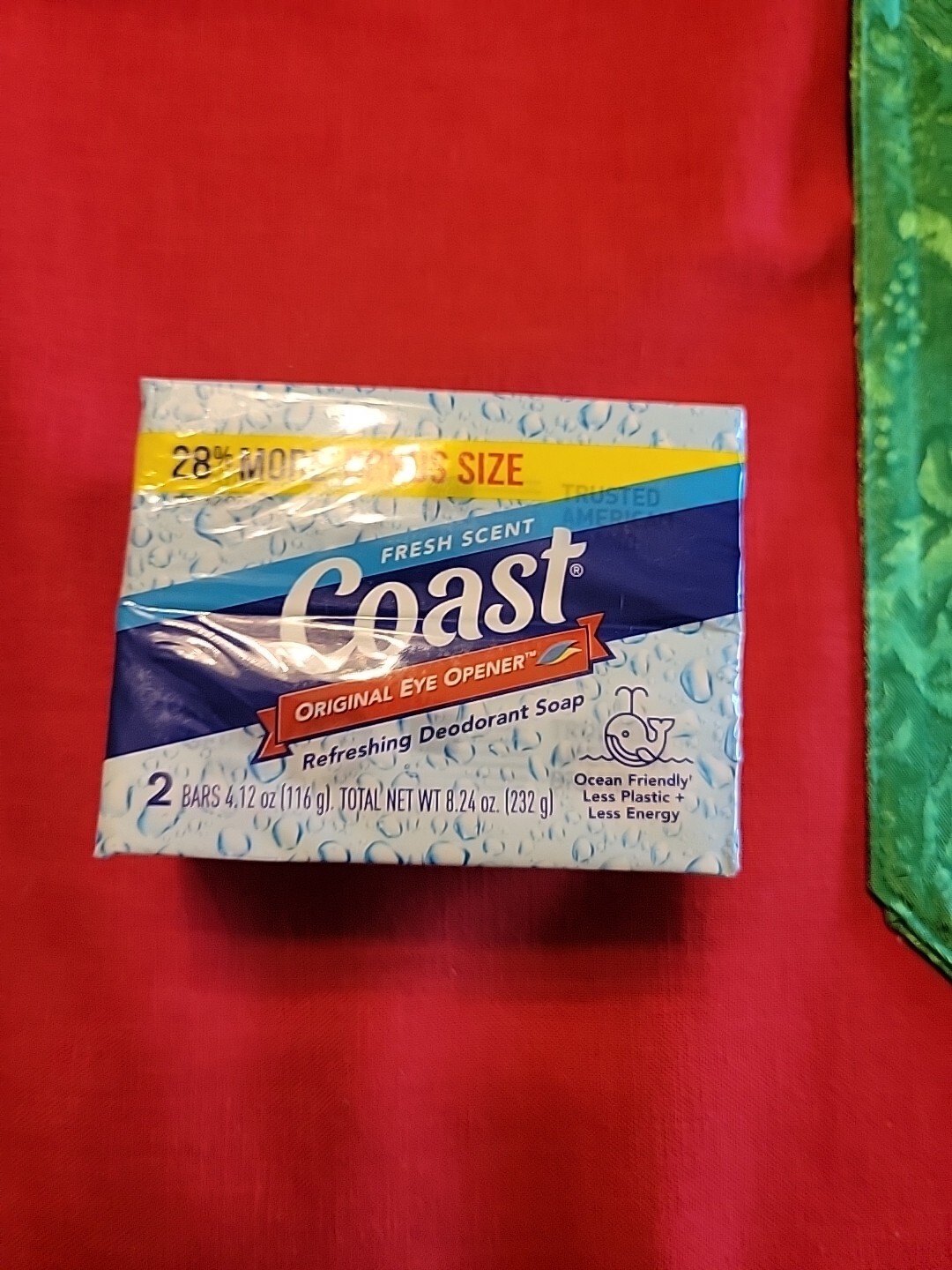 Pack of 2 Coast Deodorant Soap Bar Fresh Scent 4.12 oz Each Eye Opener
