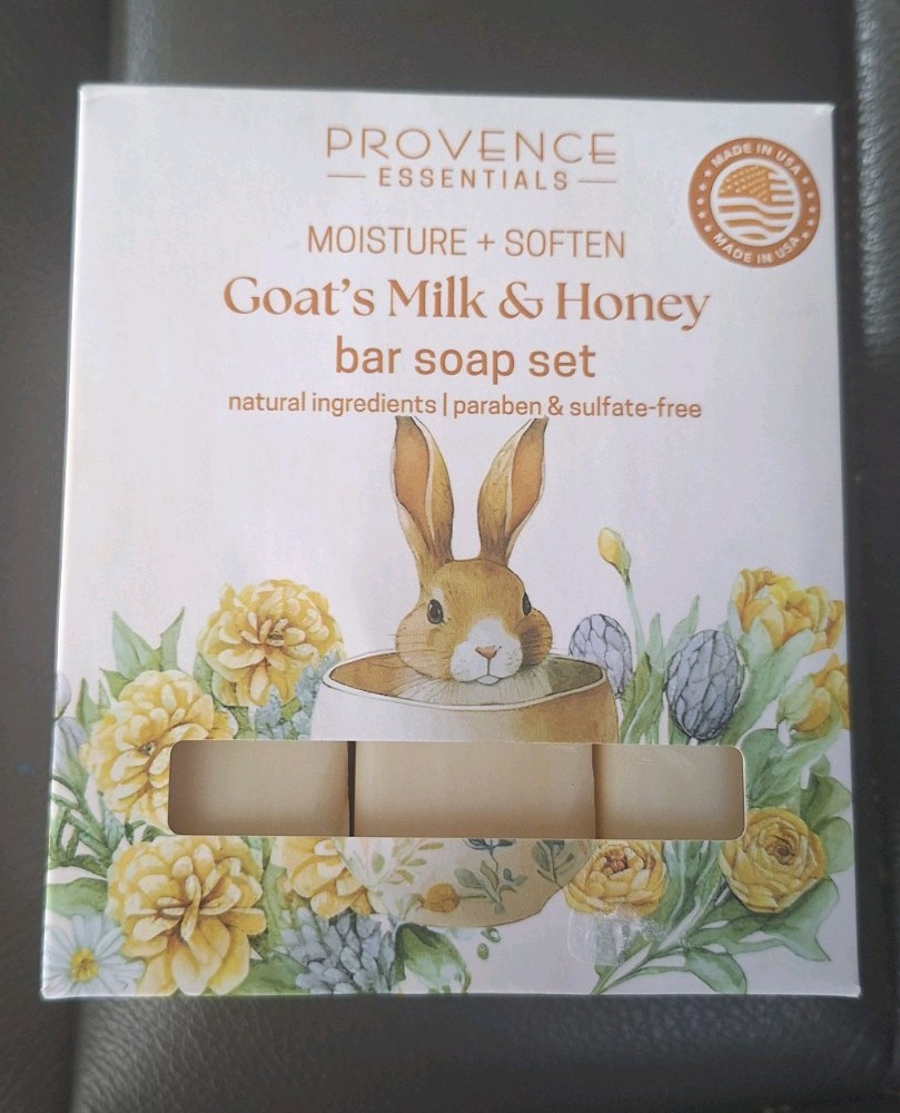 Provence Essentials Goat’s Milk & Honey Organic 3-Bar Soap Set All Skin Types