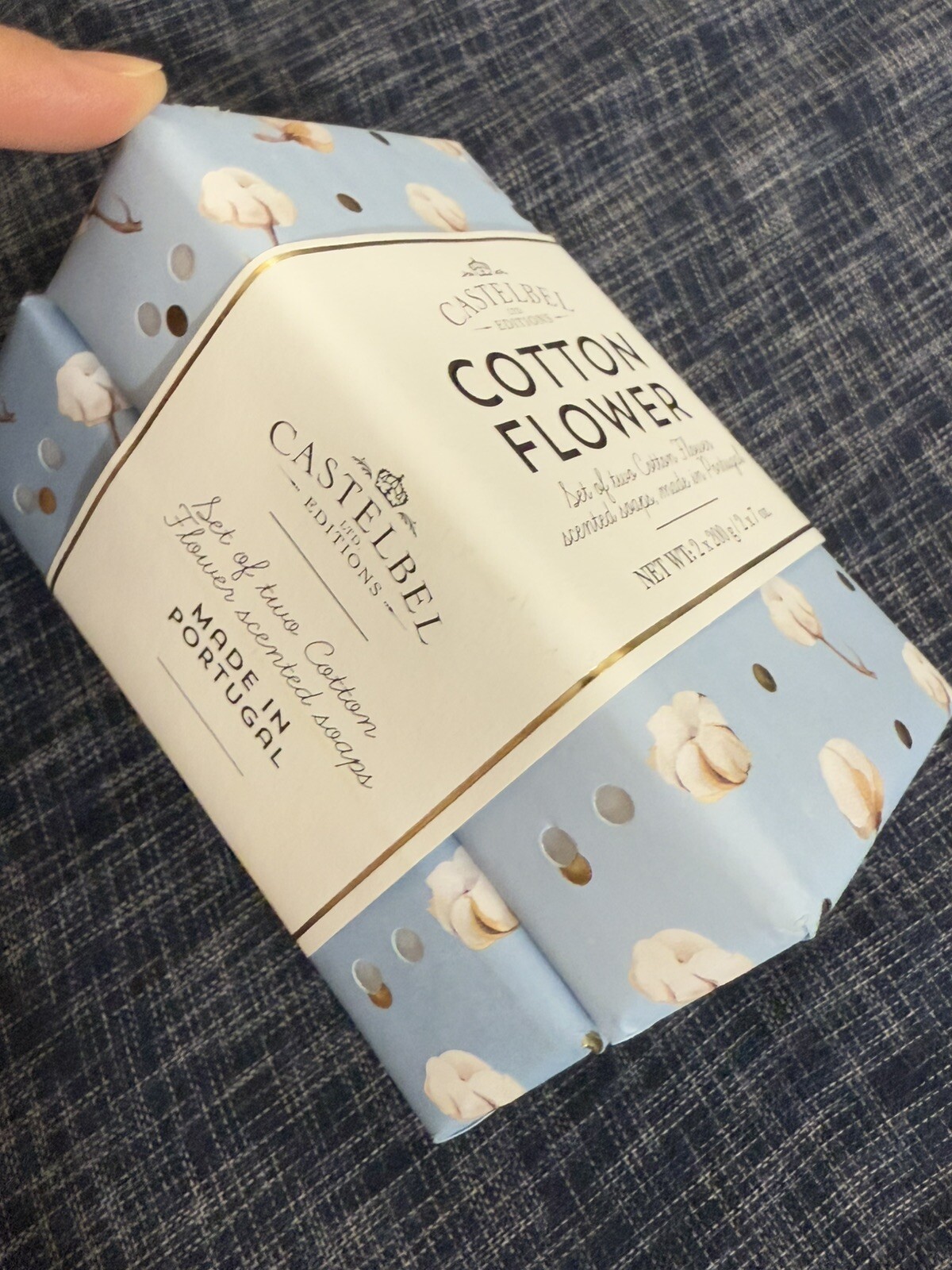 Castelbel Cotton Flower Scented Soap Set Of 2 (7oz) Limited Edition
