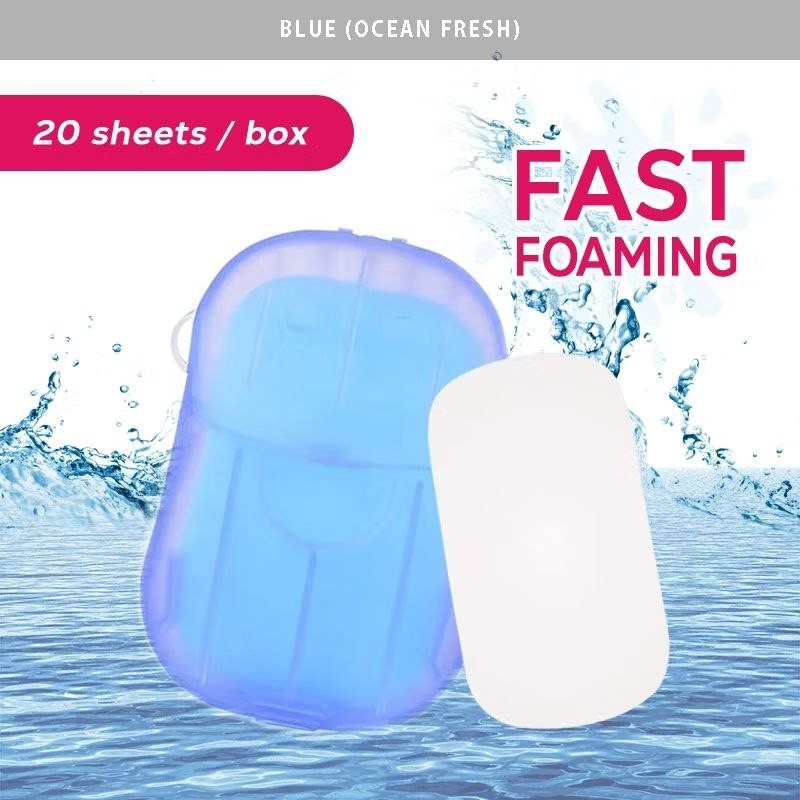 10 x Mini Hand Soap Box 20 Sheets Travel Disposable Paper Sheets Scented Soap