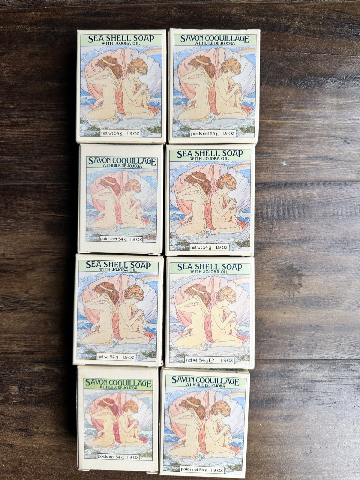 Vintage 1990 Crabtree & Evelyn Sea Shell Soap Jojoba Oil Savon Lot of 8 – 1.9 oz