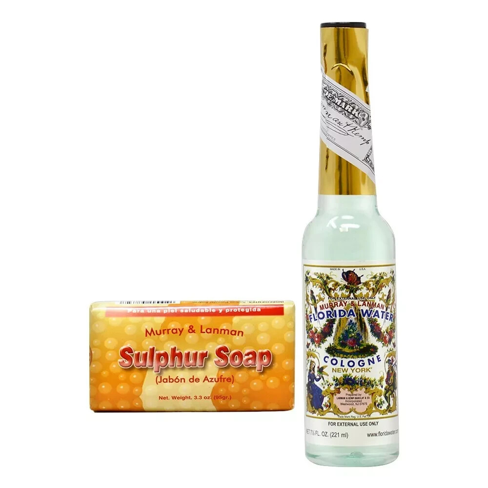 Murray & Lanman L&K Florida Water 7.5oz + Sulphur Soap 3.3oz Set, Free Shipping