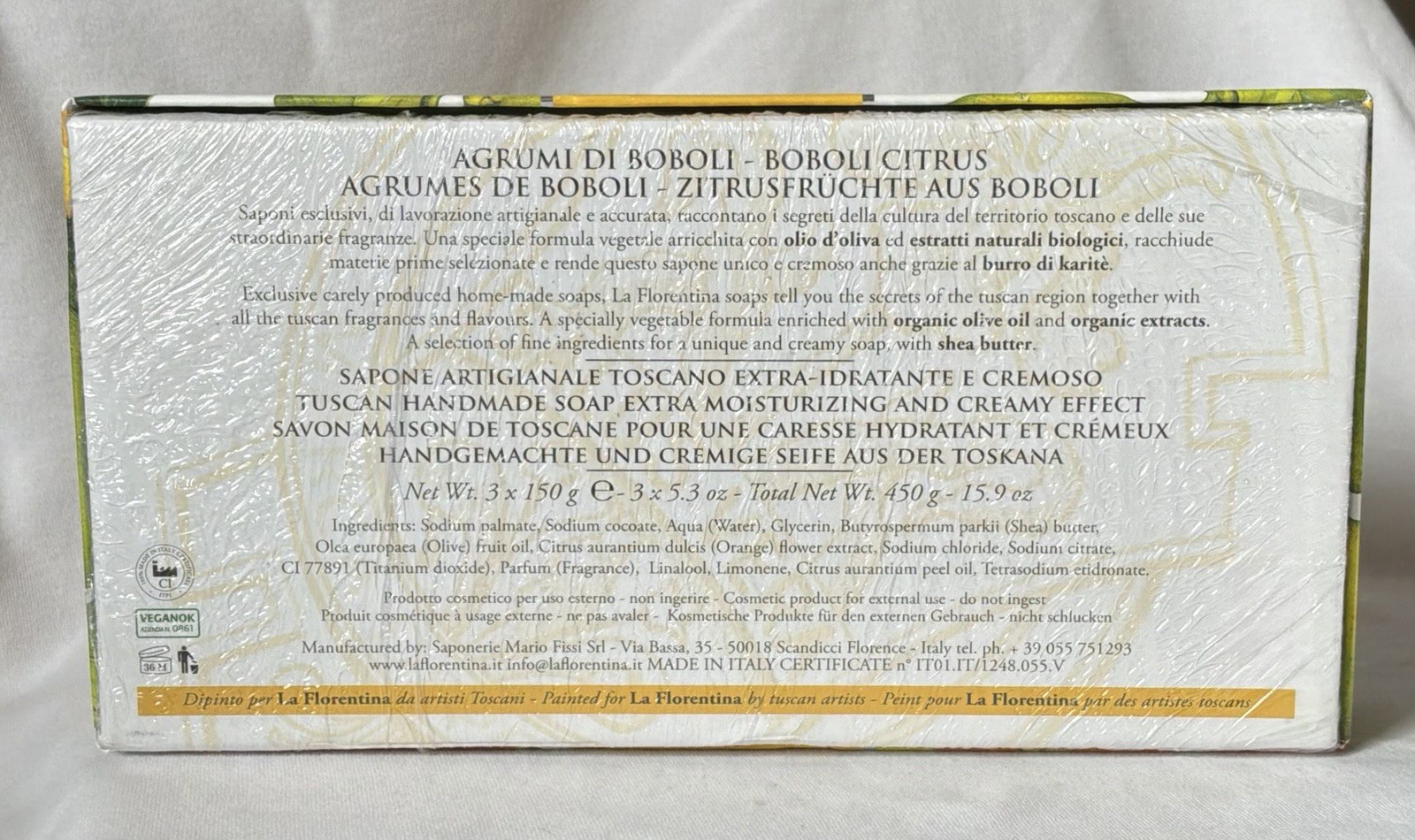 La Florentina Agrumi di Boboli Citrus Scented Rectangular Soap Multipack 15.9oz