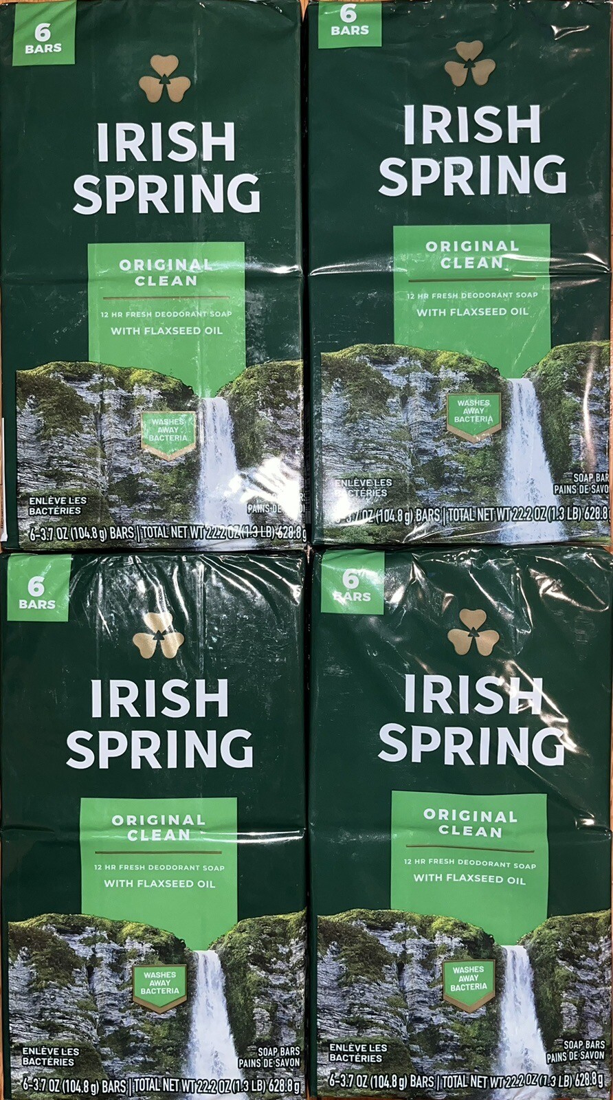 *24 BARS* Irish Spring ORIGINAL CLEAN Soap 12HR FRESH Deep Moisture 3.7oz FAST
