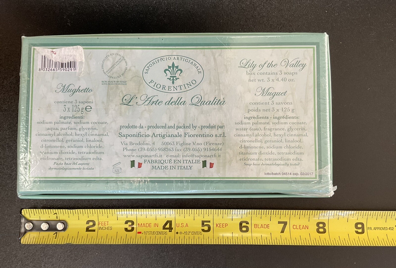 Mughetto Saponificio Artigianale Fiorentino Lily of the Valley Soaps Italy x 3