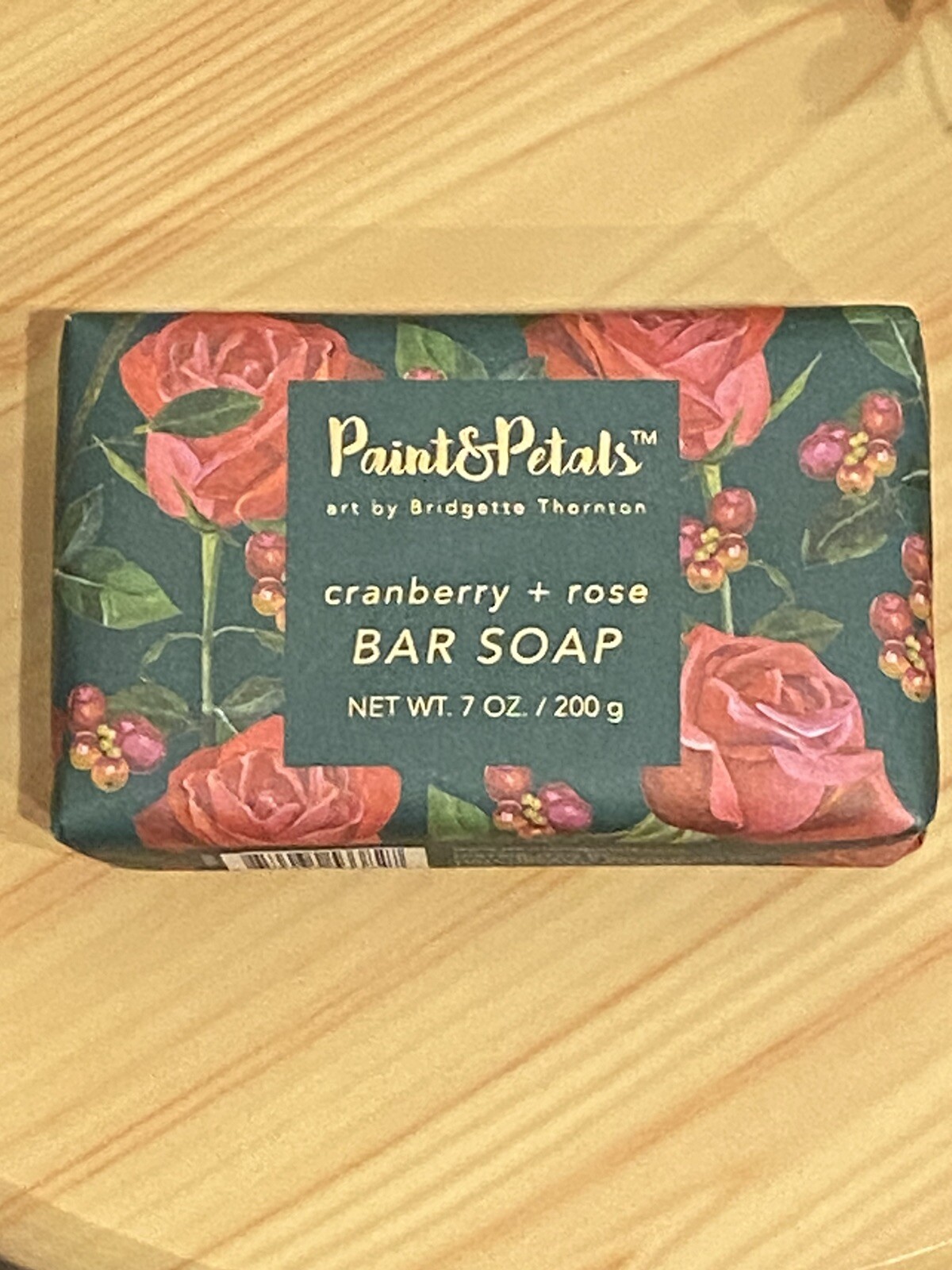 3 PACK- Paint & Petals Cranberry + Rose Scented Luxury Bar Soap w/Shea 7oz ea