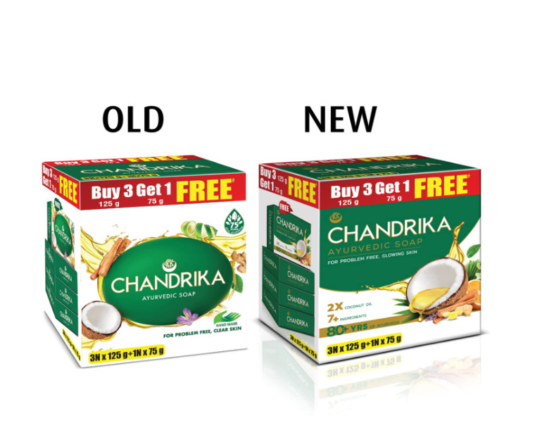 Chandrika Ayurvedic Soap Classic 125g x3 +75g Free Coconut Herbal Bath Soap