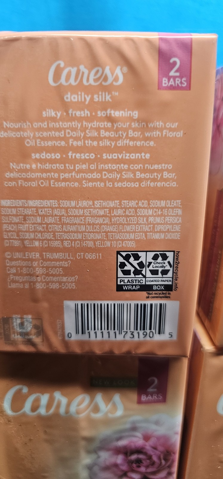 Caress Daily Silk White Peach & Orange Blossom Beauty Bars, 3.75 Oz Ea., 8 Bars