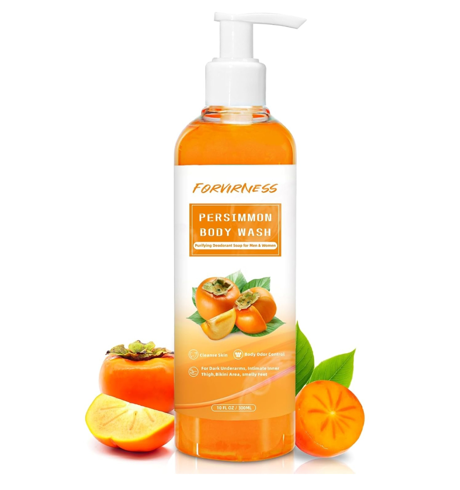 Persimmon Body Wash for Old People Smell, Natural Deodorant Bar Soap for Strong