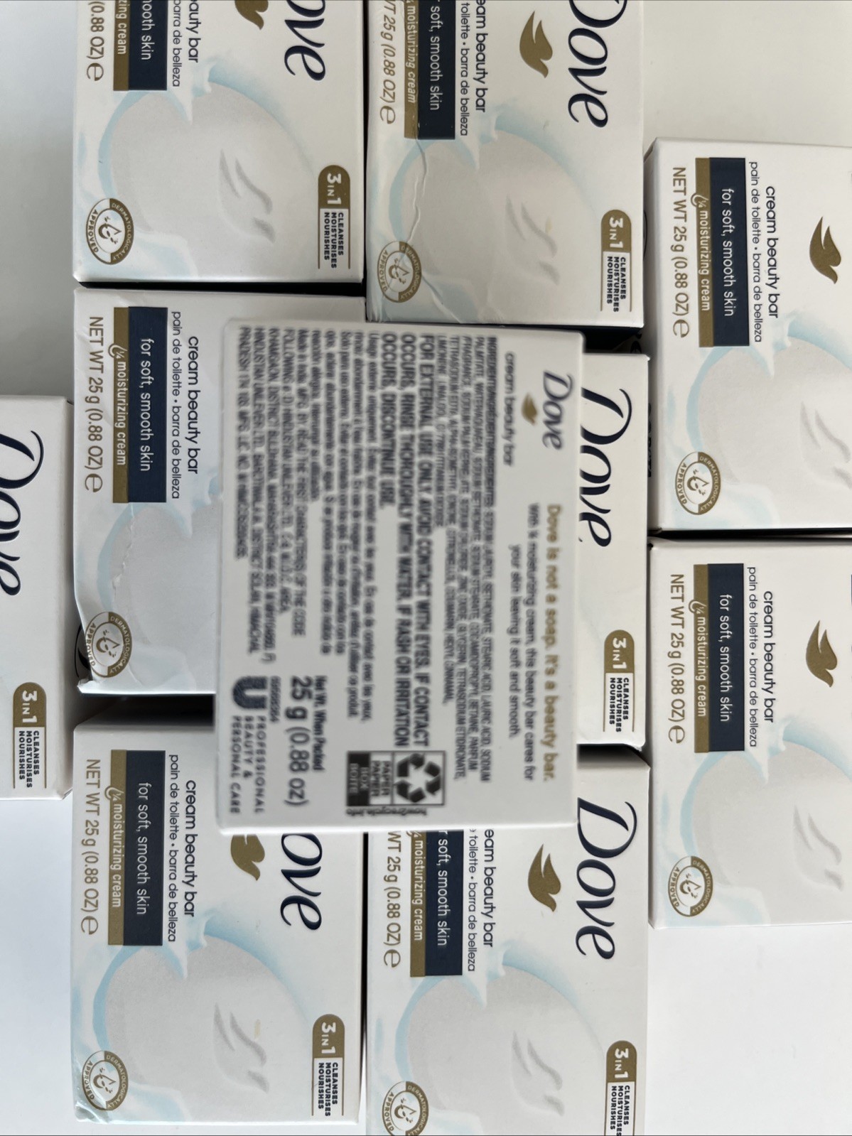 (20 Pack) Dove Cream Beauty Bar Travel Size Soap .88oz Soft Smooth Skin