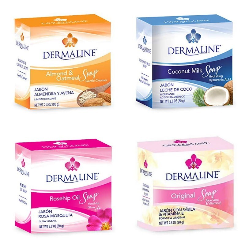Dermaline Soaps 2.8 oz, Delicate fragrance soaps, Rosehip Oil, Coconut Milk….