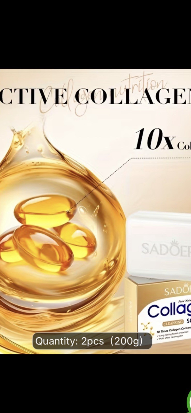 SADOER Collagen Cleansing Soap – Nourishing Face & Body Bar – 100g Free Chipping