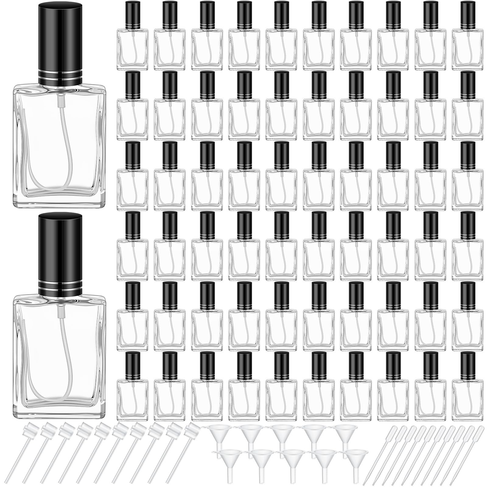 Domensi 60 Pcs 15ml Glass Perfume Bottles Mini Spray Atomizer Refillable Dispens