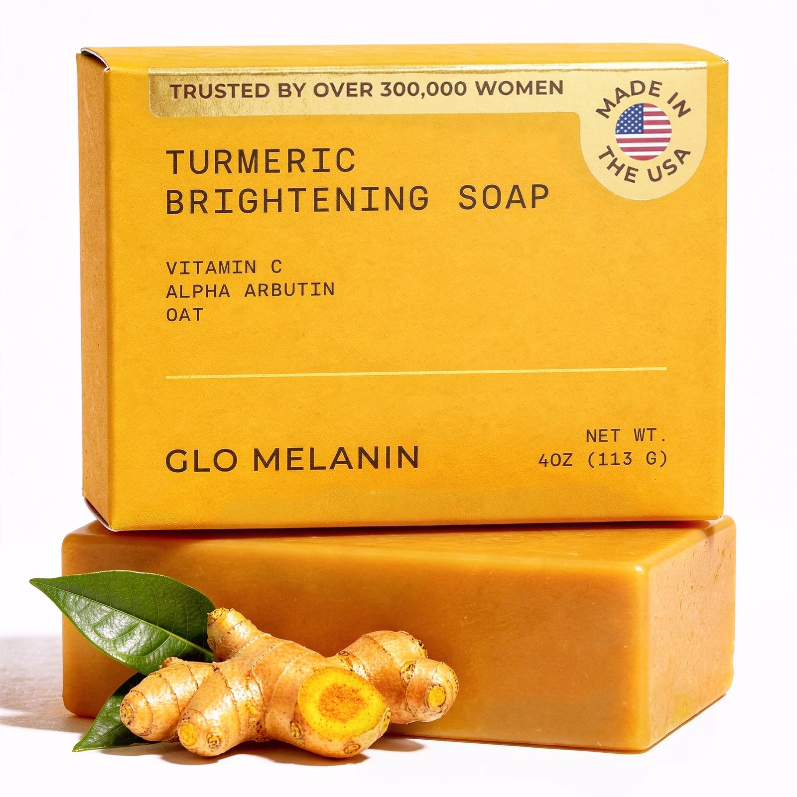 Glo Melanin Organic Turmeric Soap for Dark Spots Soap for Face All Natural Face