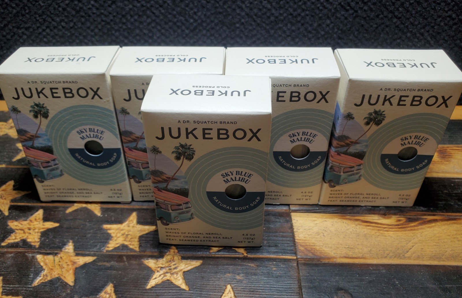 (LOT OF 5) Jukebox SKY BLUE MALIBU Natural Body Bar Soap | a DR SQUATCH Brand