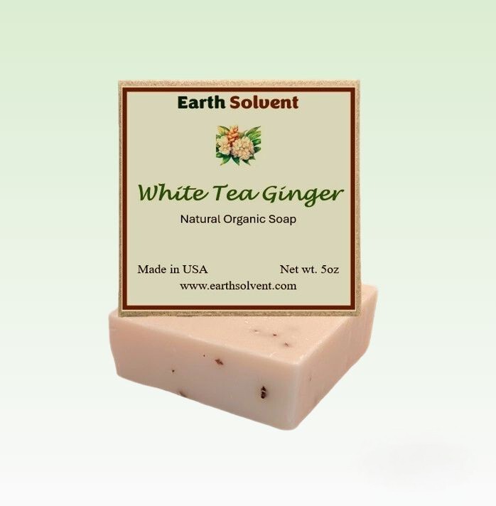 Earth Solvent White Tea Ginger Natural Organic Handmade Cold Press Bar Soap 5oz