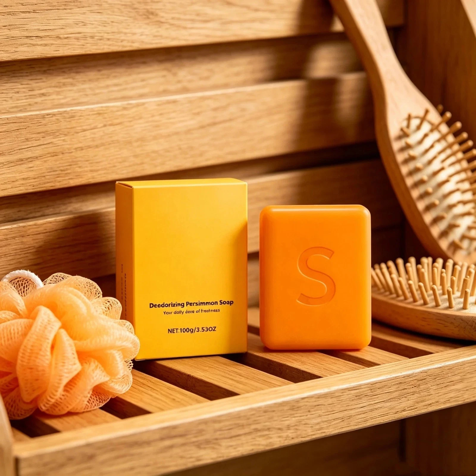 1~3PCS Swarva Persimmon Soap Bar Body Odor Control Deodorant Soap for Men&Women