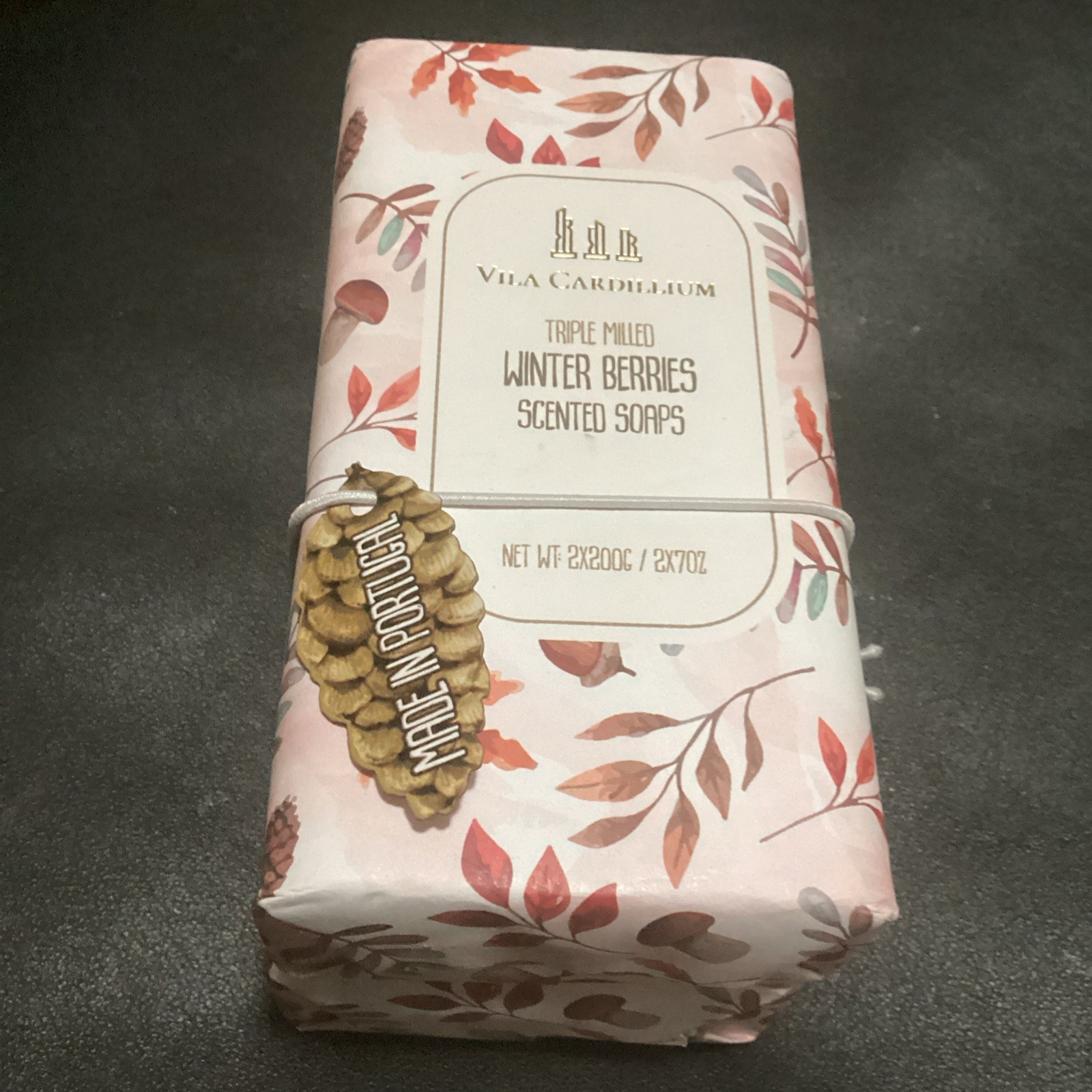Vila Cardillium “WINTER BERRIES” Bath Soap Lot of 2 w. Goat’s Milk New PORTUGAL