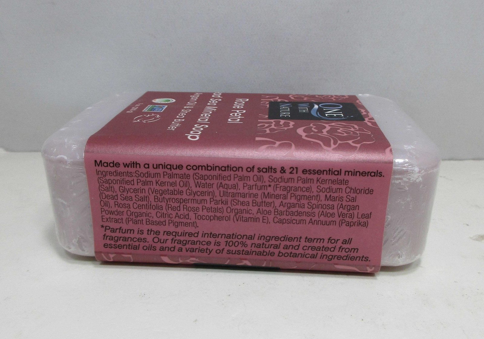 One With Nature Rose Petal Dead Sea Mineral Bar Soap – 7.0 oz
