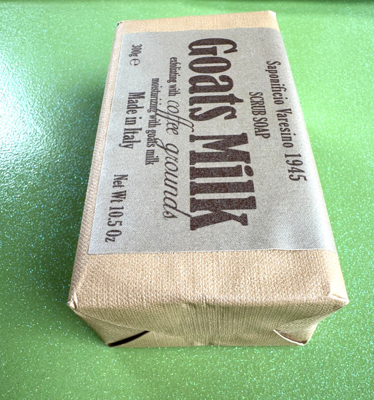 Luxury Goats Milk Soap Exfoliating with Coffee Grounds 300g/10.5oz-Made in Italy