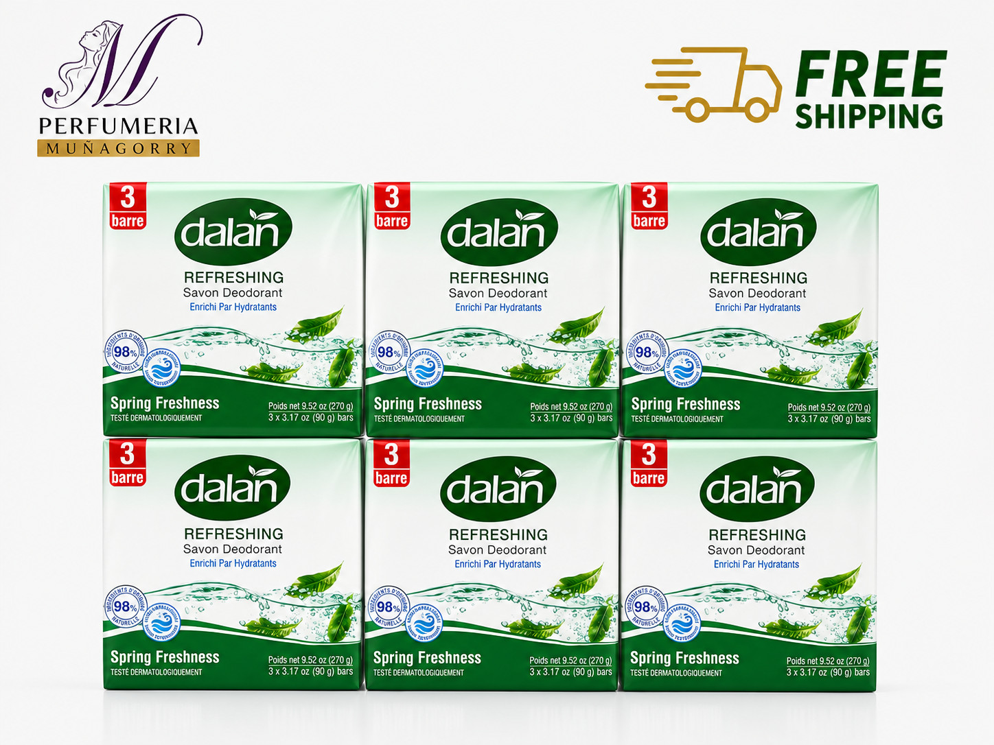 18 BARS SPRING FRESHNESS CREAM SOAP DALAN 3.17 OZ EACH FREE SHIPPING