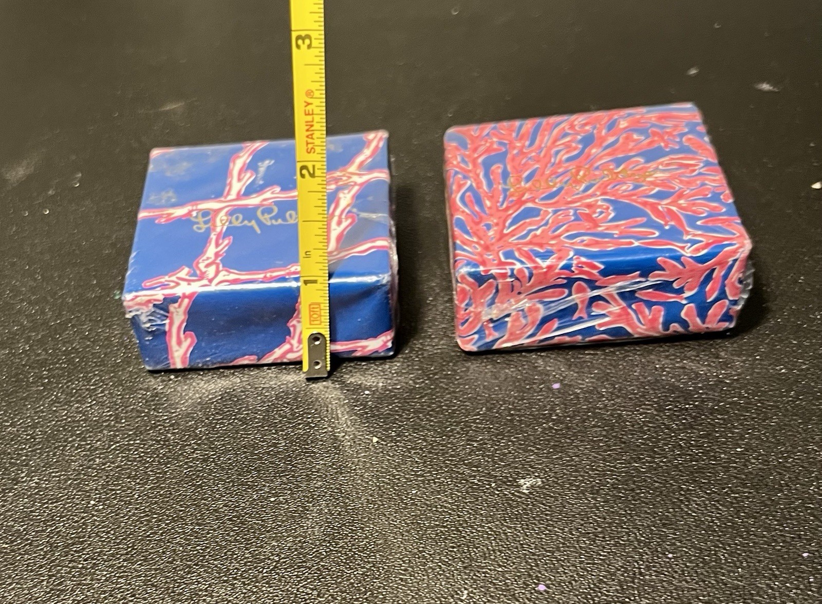 NEW Lilly Pulitzer 2000s 2pc Coral Blue Scented Bath Soap Bars, 2.5×1” FREE SHIP
