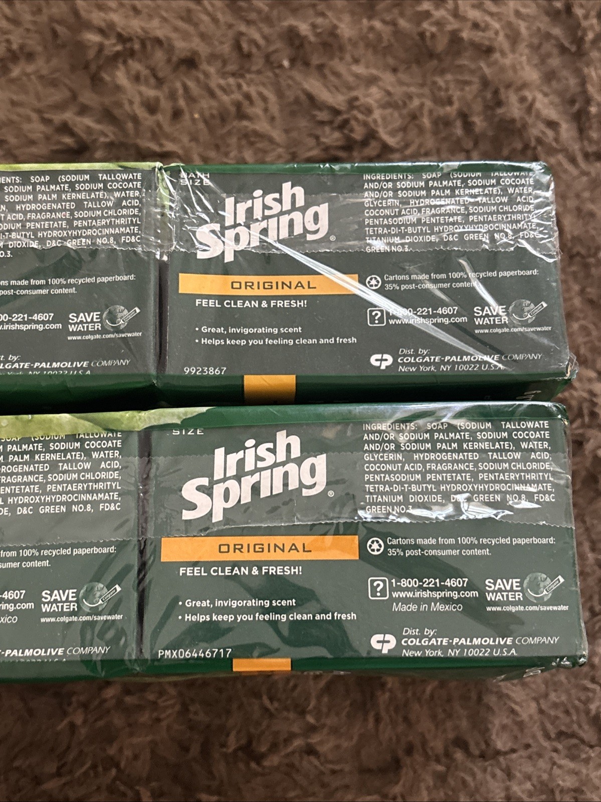 12 Irish Spring Original Clean Bar Soap 3.7 oz Each – No Flaxseed or Linseed Oil