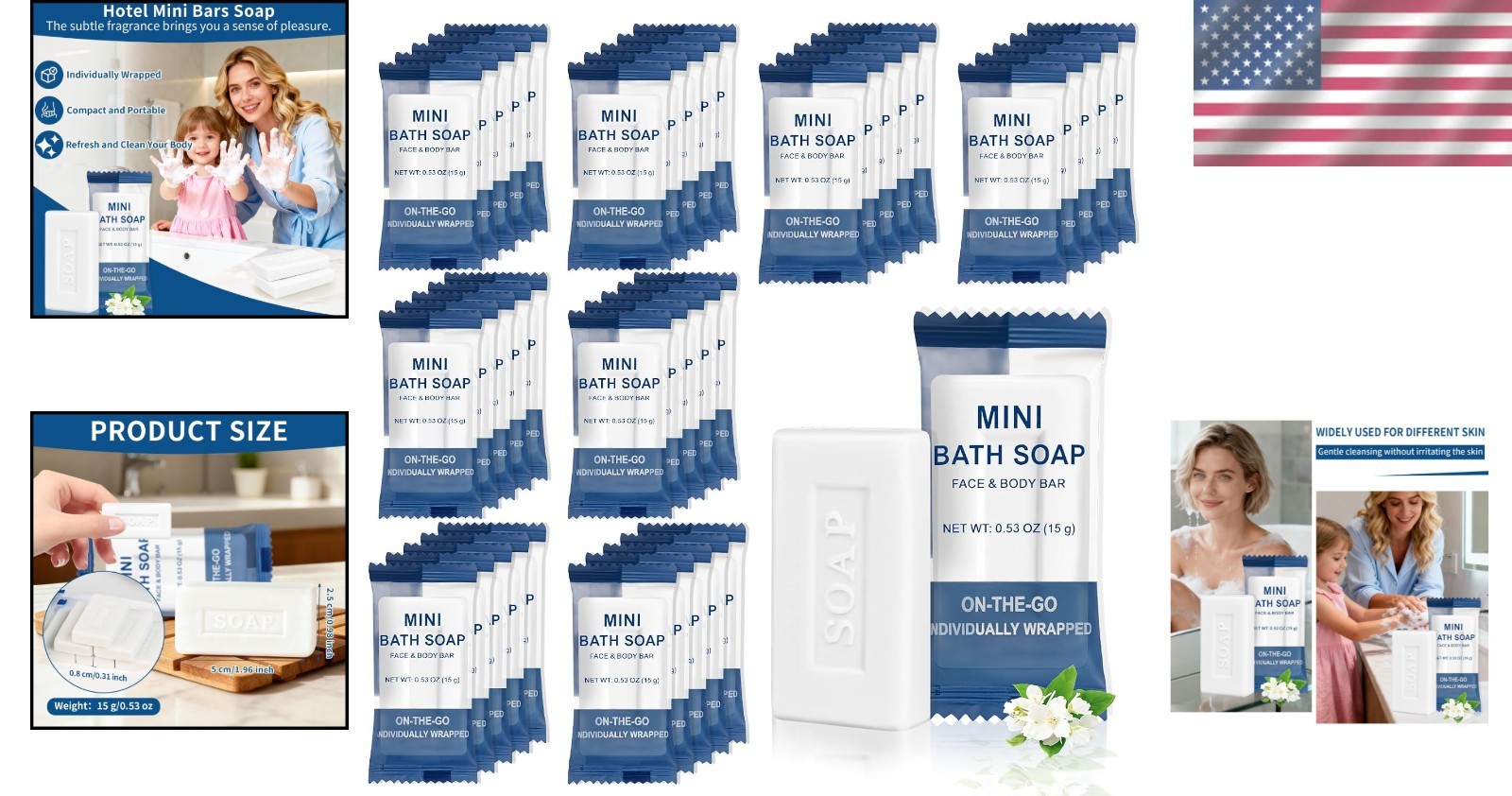 Travel Size Unscented Bar Soap – Individually Wrapped 10-Pack for Hygiene & Care