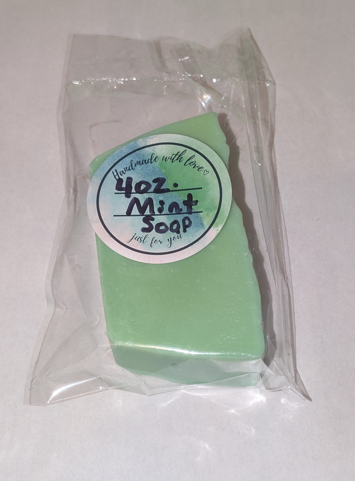 Handmade Soap Bars (6) 4 OZ. Bars PepperMint. Hemp oil, Tallow, Coconut.