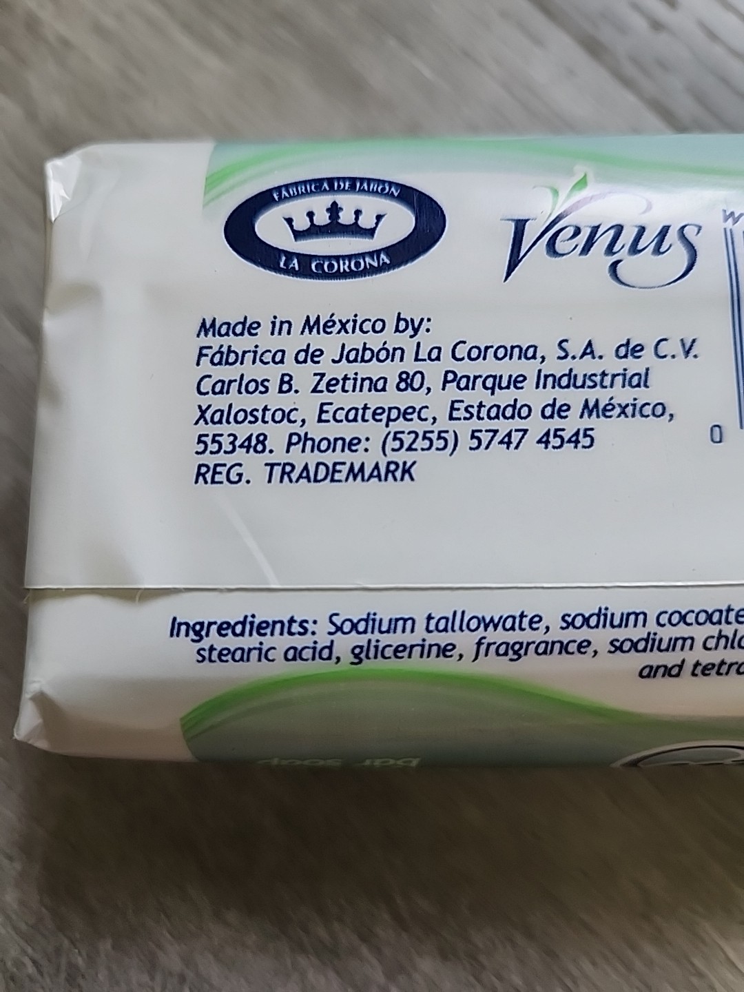 Venus White Bar Soap; 5.3 oz X 1 Bar Made In Mexico (Green Label)