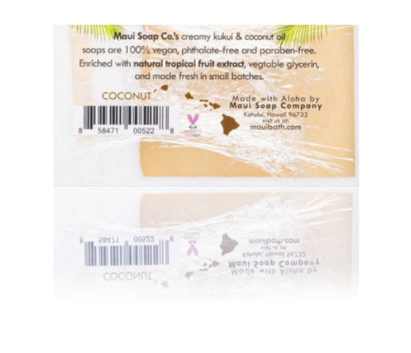 Maui Soap Co Coconut Bar Soap w/ Kukui & Coconut Oil