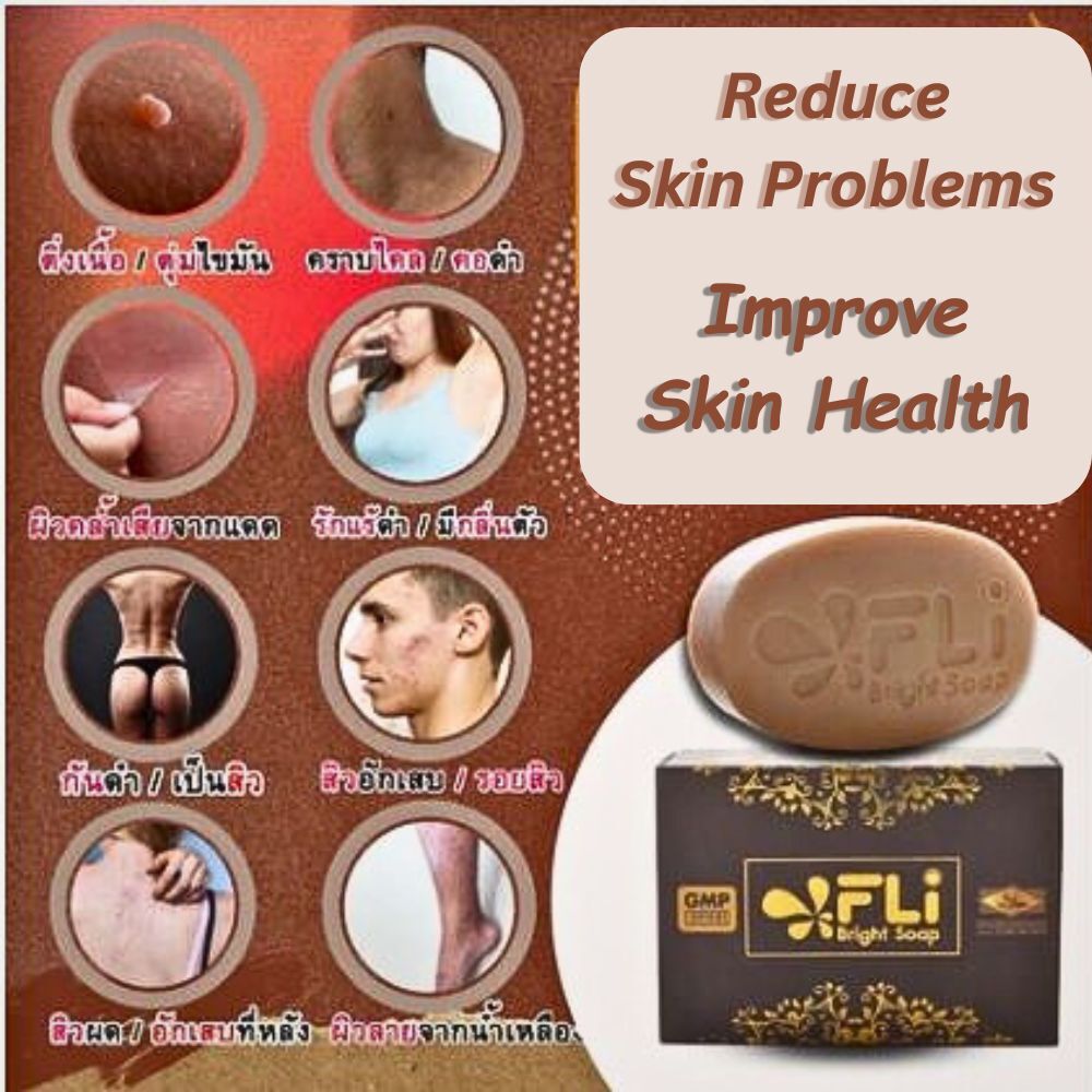 FLI Soap Bright Whitening Face Body Skin Health 9 Legendary Herb Reduce Freckles