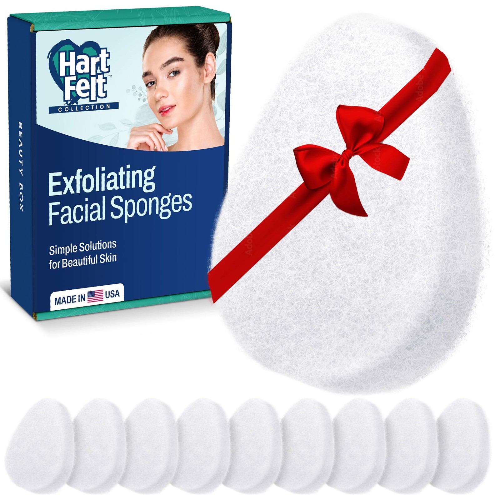 HartFelt [10 Pack] Regular Exfoliating 1 Count (Pack of 10), – White
