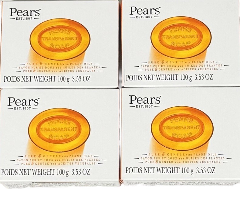 4~ Pears Transparent Glycerin Bar Soap 3.53 Oz Each ORANGE COLOR (FREE SHIPPING