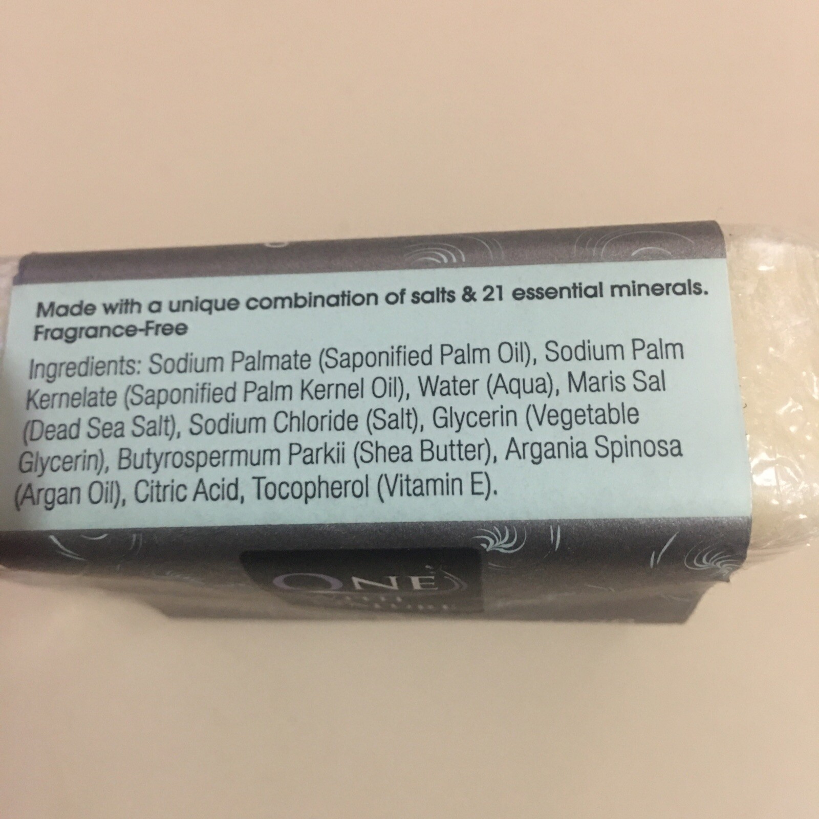 One With Nature Dead Sea Mineral Soap 4 OZ Bar with Argan Oil & Shea Butter NEW