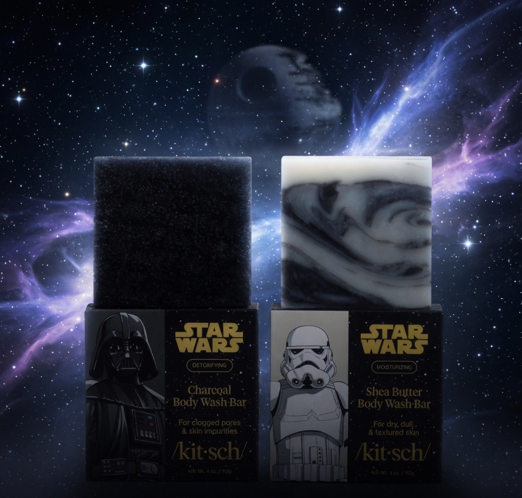 Kitsch Star Wars Charcoal & Shea Butter Body Wash Bars – 2-Piece Soap Bundle