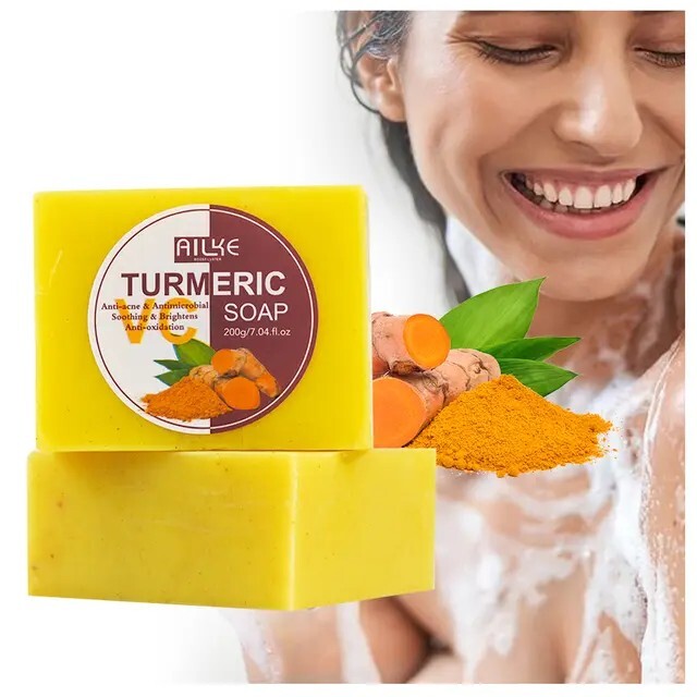 Turmeric Soap with Ginger, Vitamin C and Olive oil for all skin type (200g Bar)