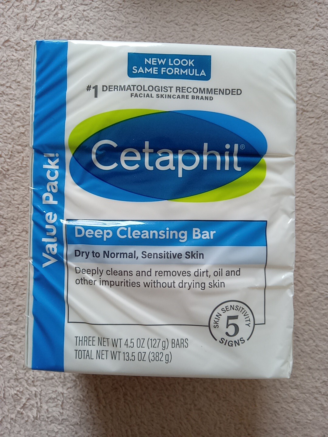 2 3-packs Cetaphil Gentle Cleansing Bar Soap Dry to Normal,Sensitive Skin 4.5 Oz