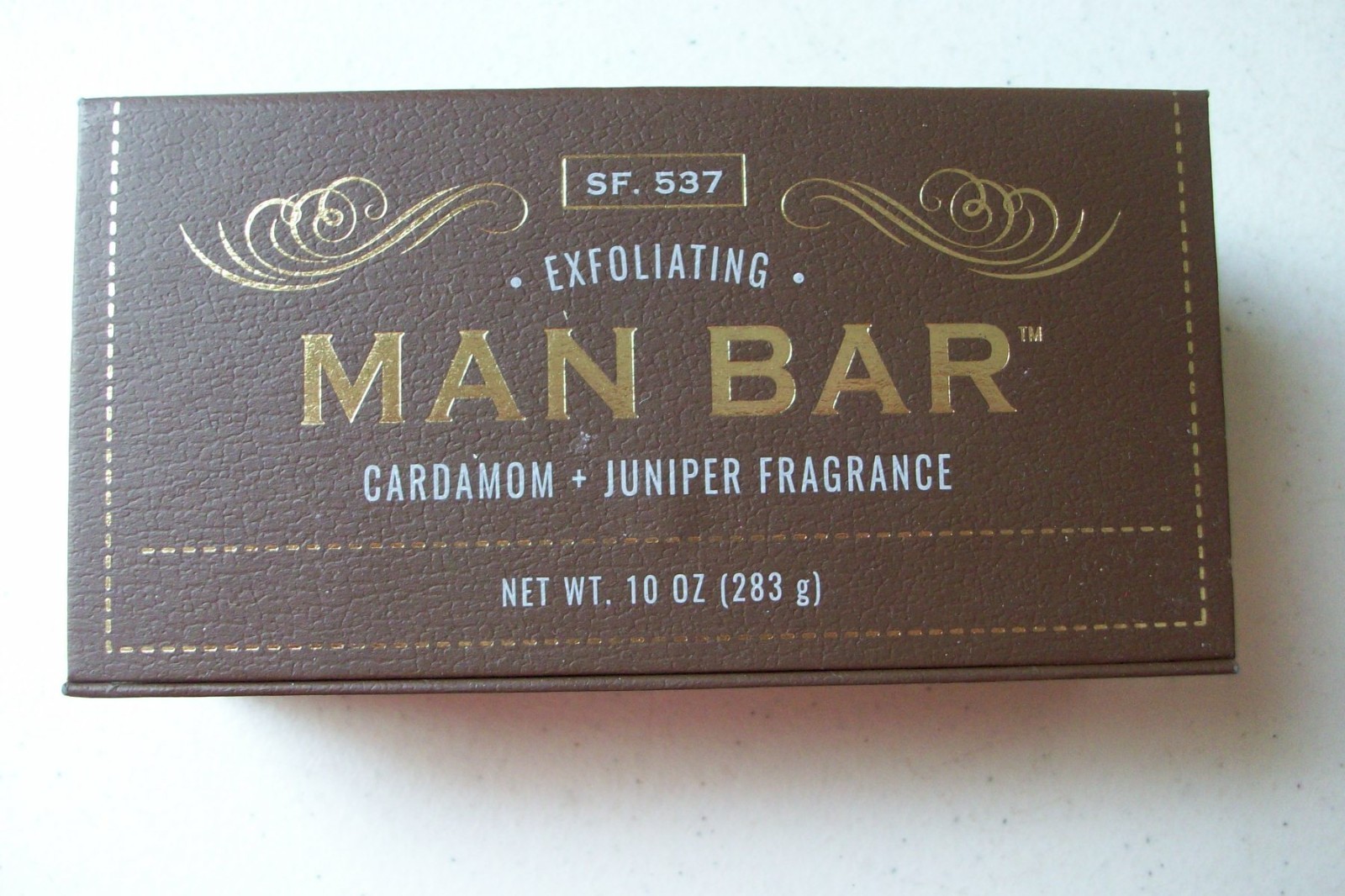 “Exfoliating Man Bar / Cardamom-Juniper 10 Oz Soap Bar” San Francisco Soap Co.